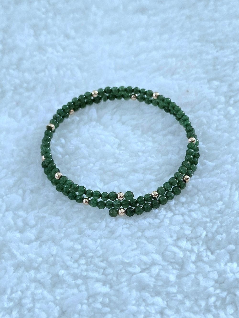 Green๐โJade and 14K Gold๐ Beads Wrap Bracelet - NWT - Picture 14 of 16